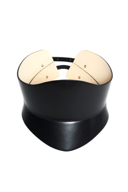 IMAN <p>wide belt in black