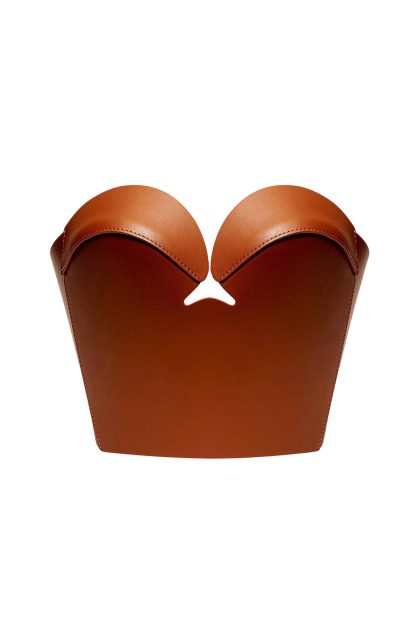 DE LAUER 2<p>short bustier in woody leather
