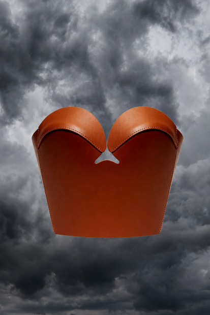 DE LAUER 2<p>short bustier in woody leather