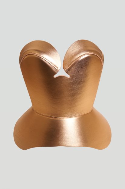 DE LAUER <p>metallic bronze corset
