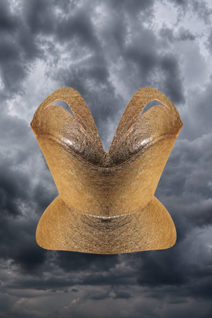 NIGMA <p> metallic light gold corset