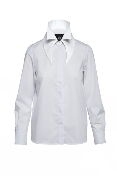 Montes <p> White shirt with double collars