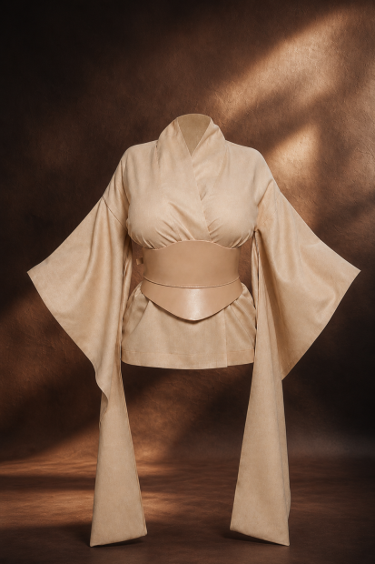 Look 4 <p>kimono shirt & Iman bustier