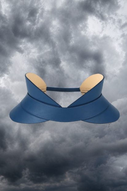 BA'AL <p>wide belt in Ming blue